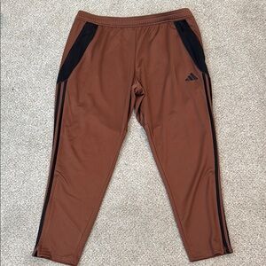 Adidas Brown Track Pants with Black Stripes